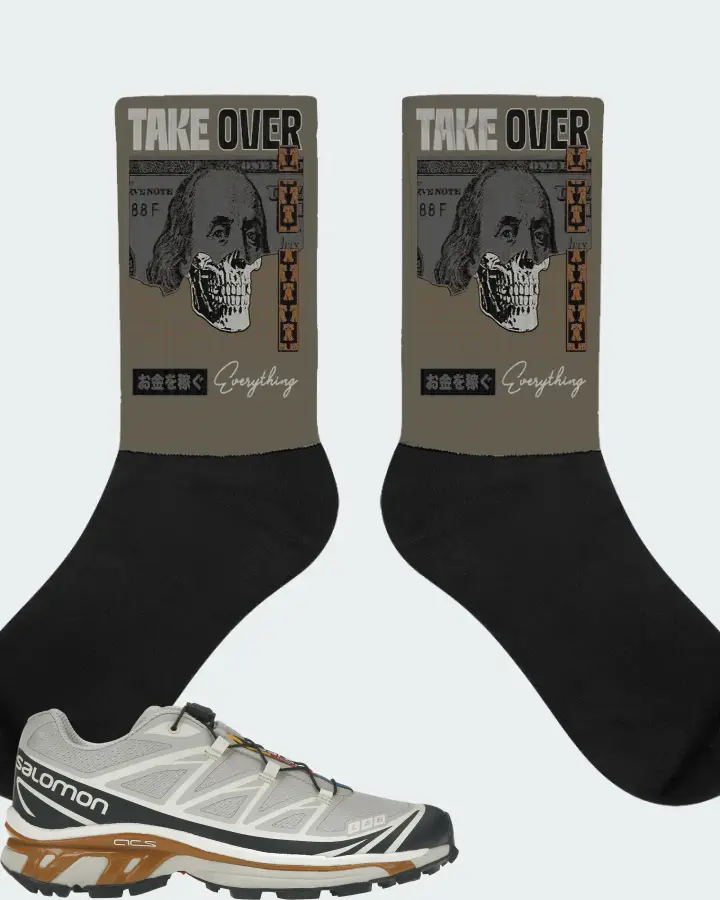 Salomon XT-6 Sneaker Matching Army Green Socks - Take Over