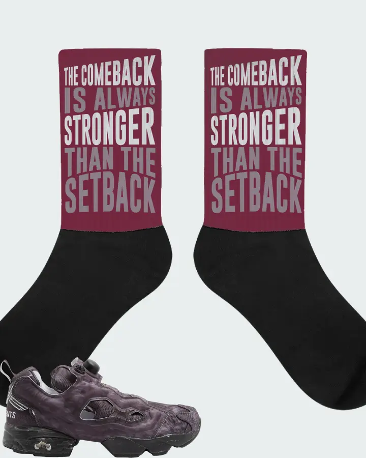Reebok Instapump Fury Sneaker Matching Maroon Socks - The Comeback