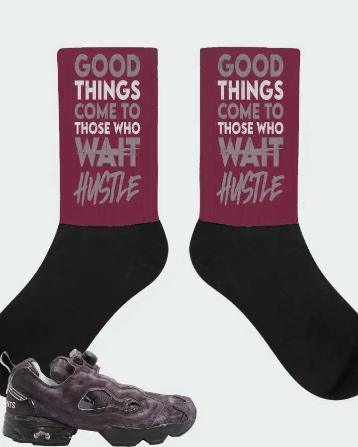 Reebok Instapump Fury Sneaker Matching Maroon Socks - Good Things Come