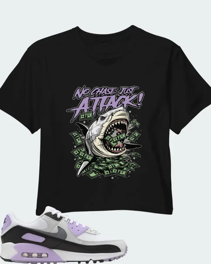 Nike Air Max 90 White Lilac Cool Grey Matching Crop Top