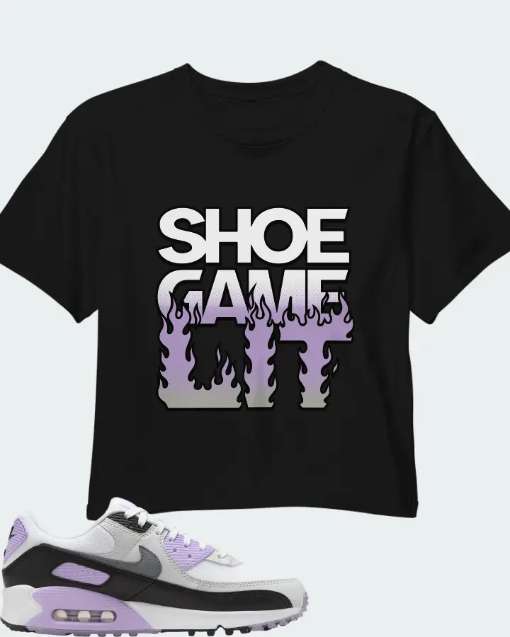 Nike Air Max 90 White Lilac Cool Grey Matching Crop Top
