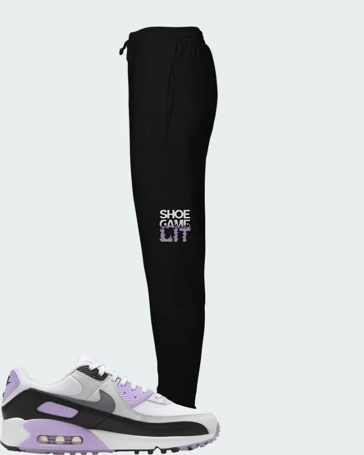 Nike Air Max 90 White Lilac Cool Grey Matching Joggers