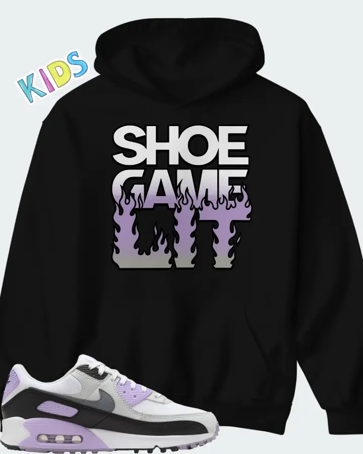 Nike Air Max 90 White Lilac Cool Grey Matching Kid's Hoodie