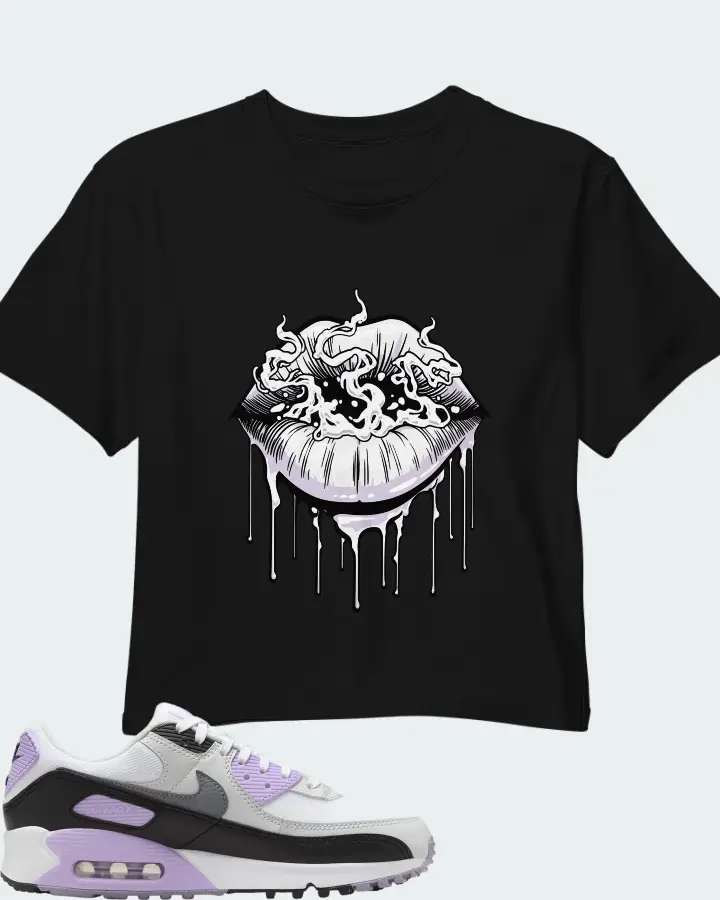 Nike Air Max 90 White Lilac Cool Grey Matching Crop Top