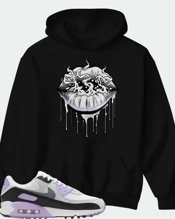 Nike Air Max 90 White Lilac Cool Grey Matching Hoodie