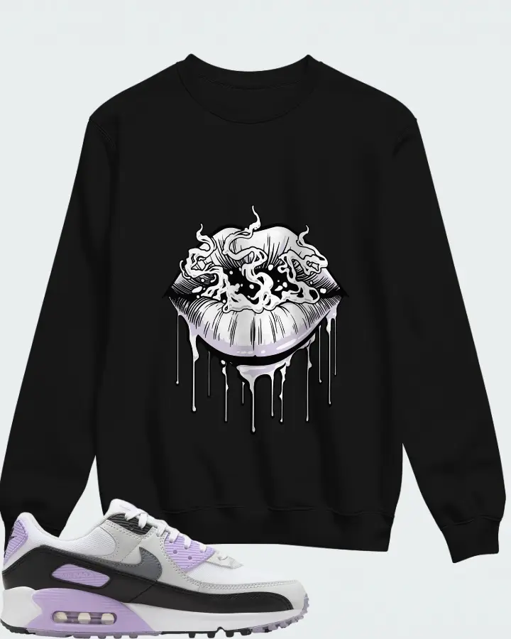 Nike Air Max 90 White Lilac Cool Grey Matching Sweatshirt