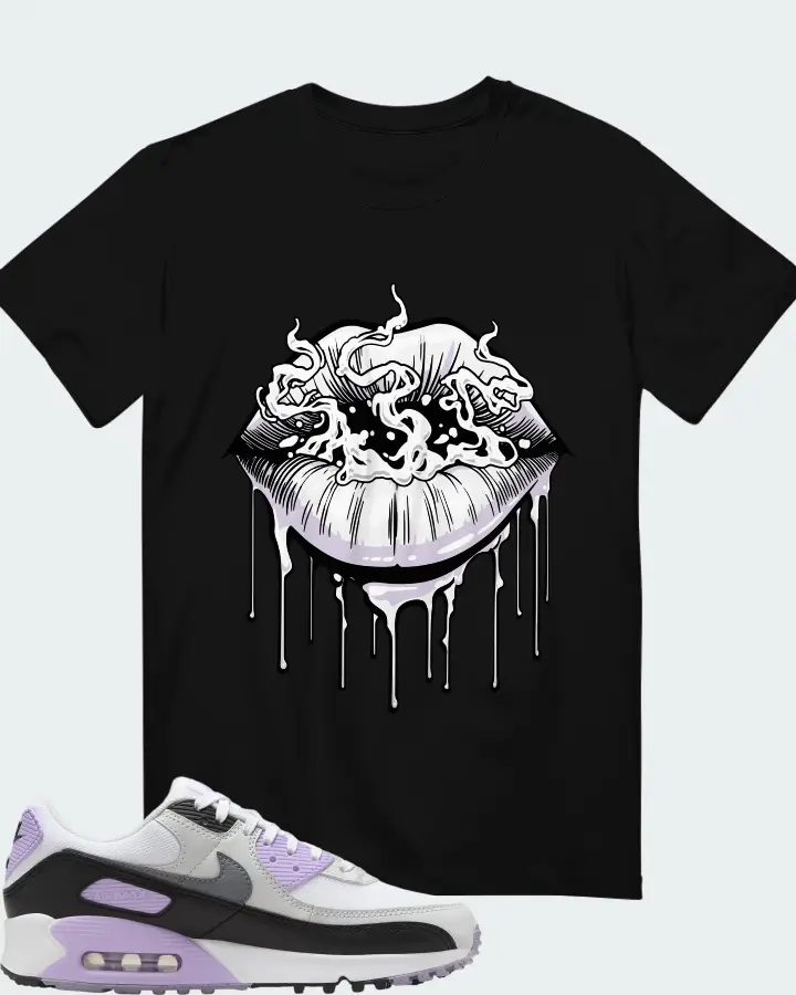 Nike Air Max 90 White Lilac Cool Grey Matching T-Shirt