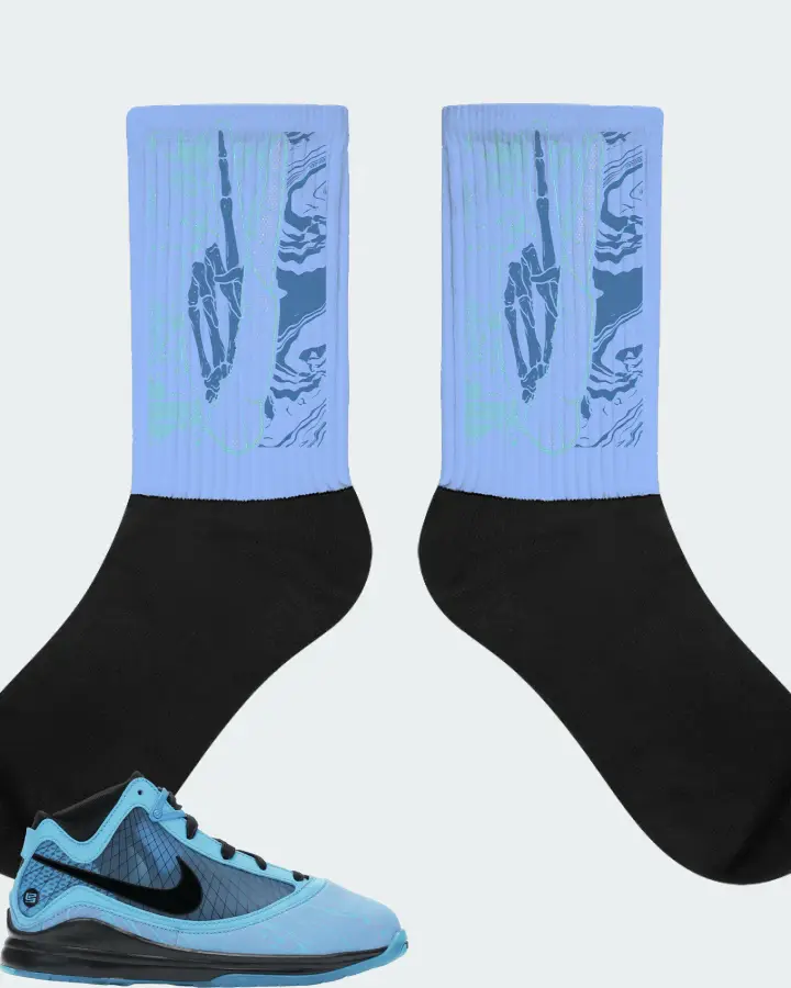 Nike LeBron 7 Sneaker Matching Carolina Blue Socks - Peace of mind