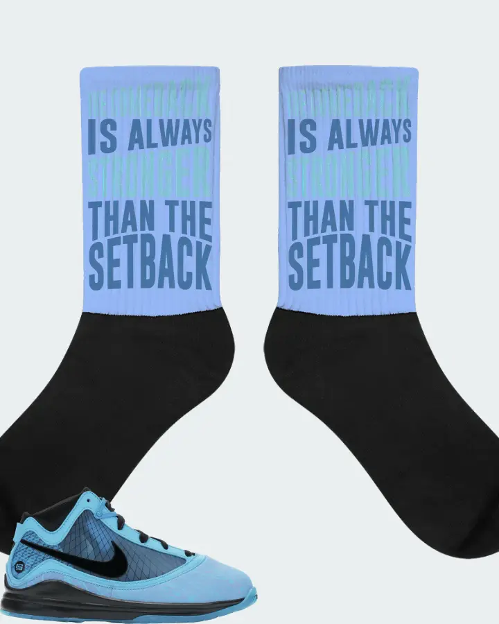 Nike LeBron 7 Sneaker Matching Carolina Blue Socks - The Comeback