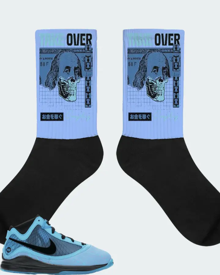 Nike LeBron 7 Sneaker Matching Carolina Blue Socks - Take Over