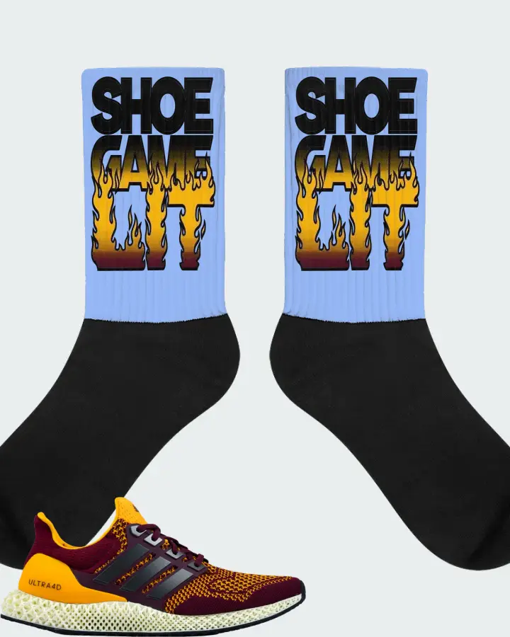 adidas Ultra 4D Sneaker Matching Carolina Blue Socks - Shoe Game Lit Refreshed