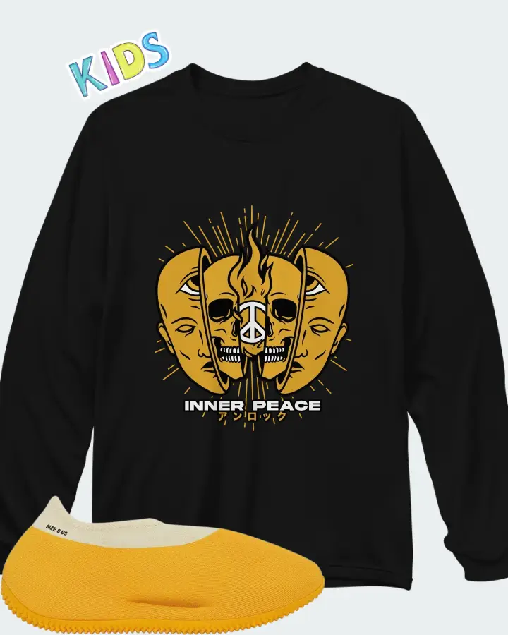 Yeezy Knit Runner Sulfur Matching Kid's Long Sleeve T-Shirt