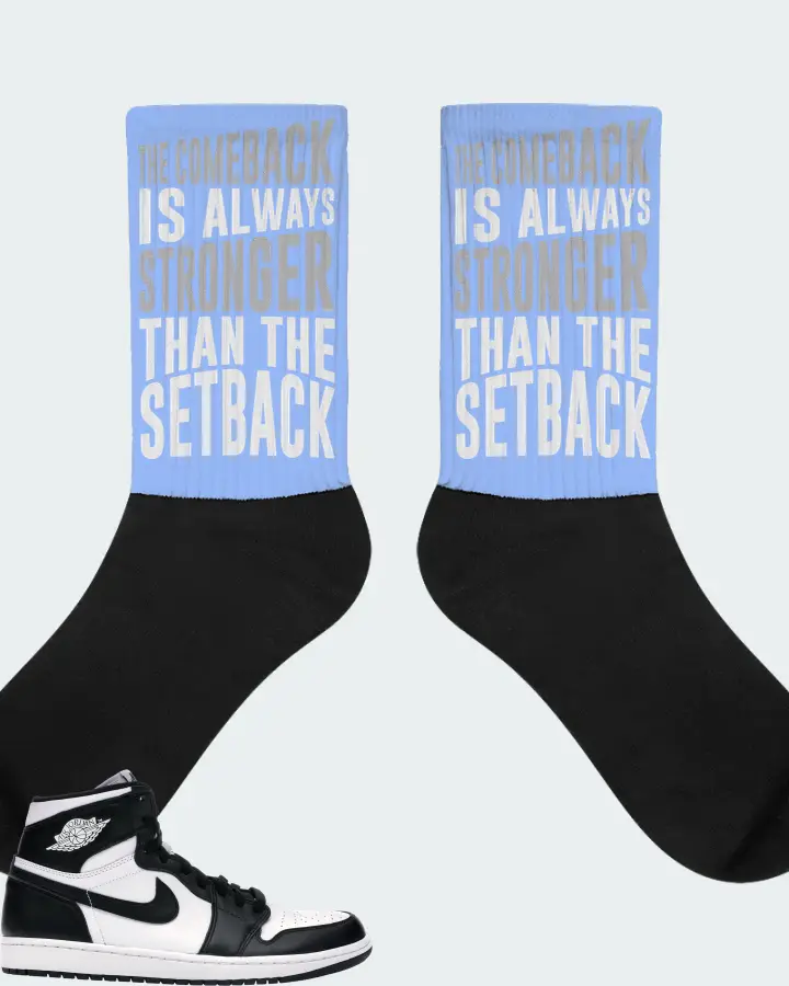 Jordan 1 Retro Sneaker Matching Carolina Blue Socks - The Comeback