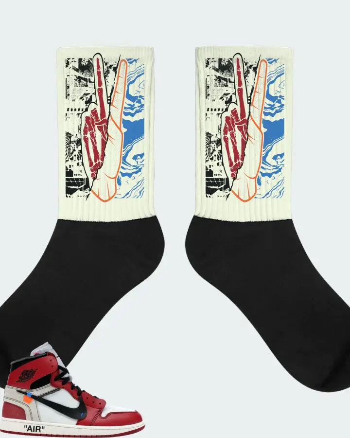 Jordan 1 Retro High Sneaker Matching Citron Socks - Peace of mind