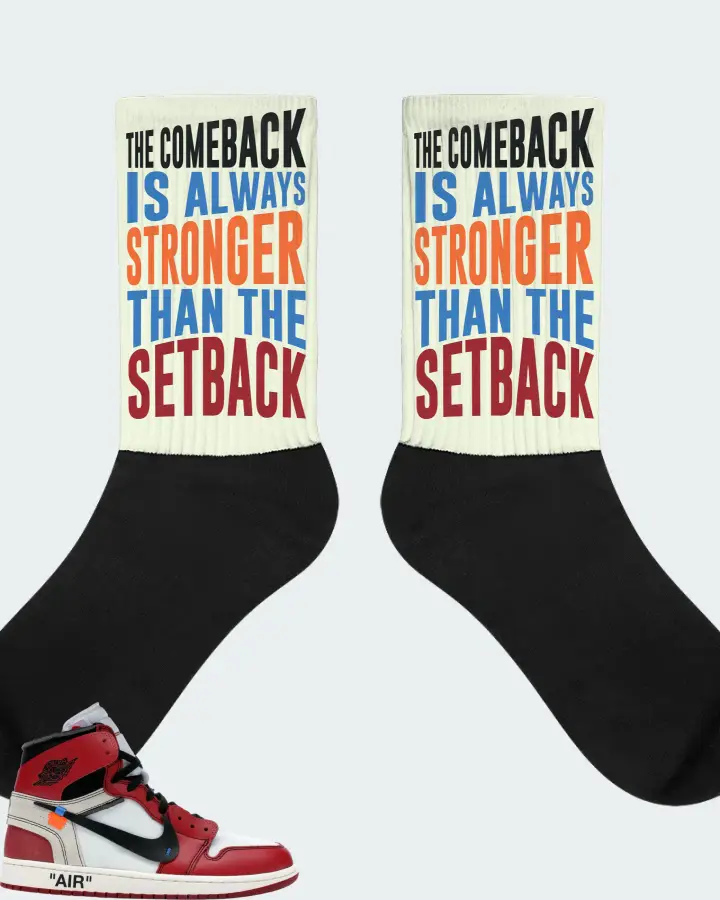 Jordan 1 Retro High Sneaker Matching Citron Socks - The Comeback
