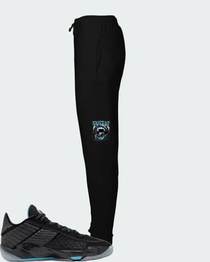 Air Jordan 38 Low Black Gamma Blue Matching Joggers