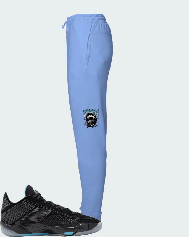 Air Jordan 38 Low Black Gamma Blue Matching Joggers