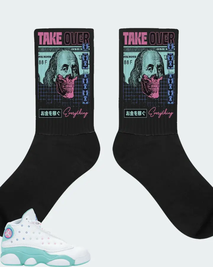 Jordan 13 Retro Sneaker Matching Black Socks - Take Over