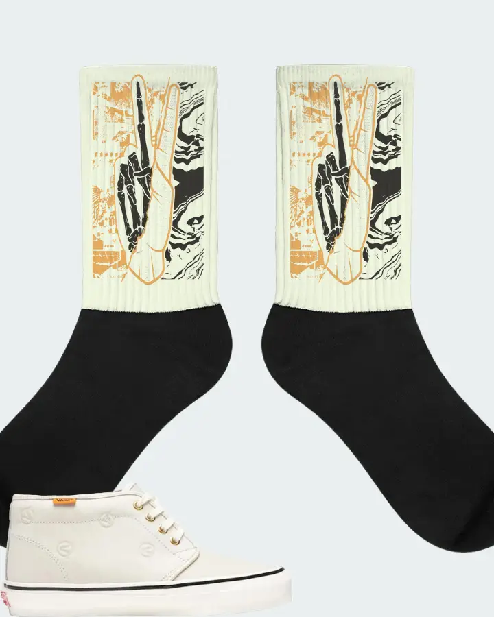 Vans OG Chukka Boot LX Sneaker Matching Citron Socks - Peace of mind