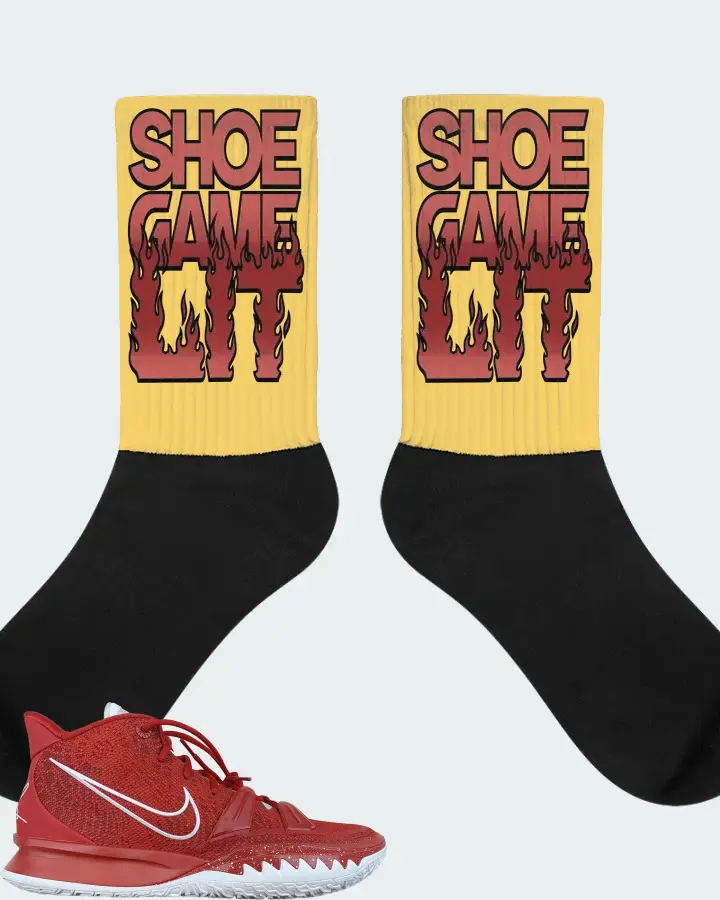 Nike Kyrie 7 TB Sneaker Matching Yellow Socks - Shoe Game Lit Refreshed