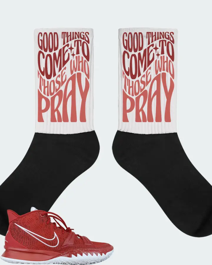 Nike Kyrie 7 TB Sneaker Matching White Socks - Good Things Come To Those Who Pray