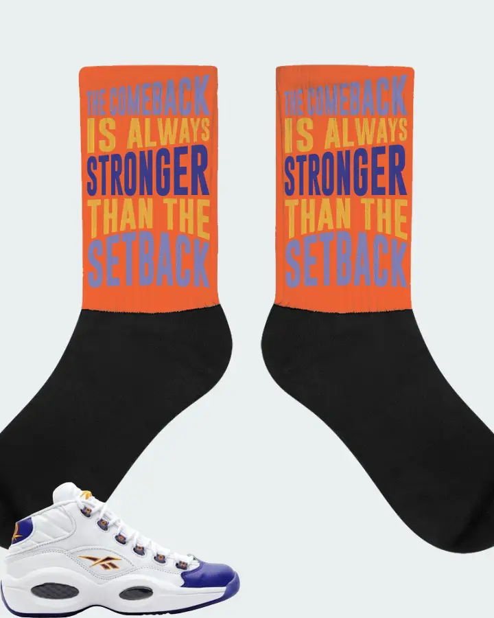 Reebok Question Mid Sneaker Matching Orange Socks - The Comeback