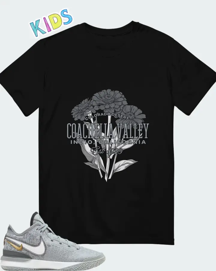 Nike Zoom LeBron NXXT Gen Wolf Grey Metallic Gold Matching Kid's T-Shirt