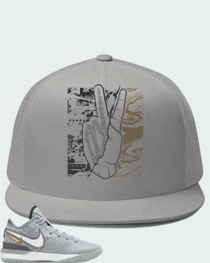 Nike Zoom LeBron NXXT Gen Wolf Grey Metallic Gold Matching Hat