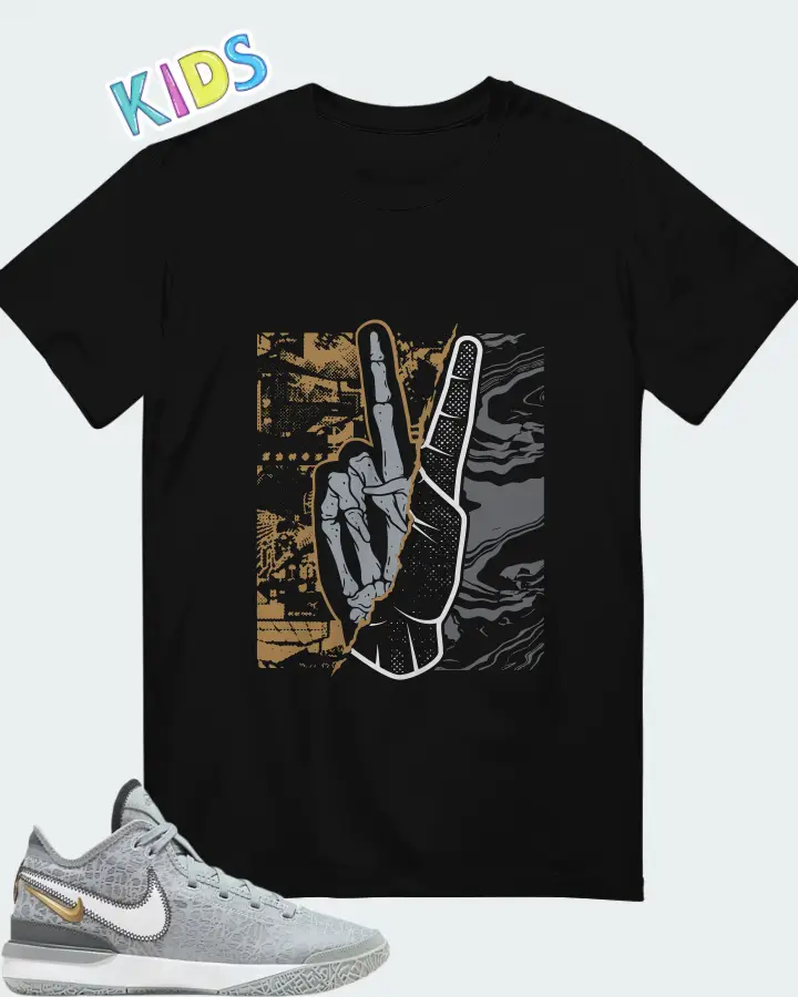 Nike Zoom LeBron NXXT Gen Wolf Grey Metallic Gold Matching Kid's T-Shirt