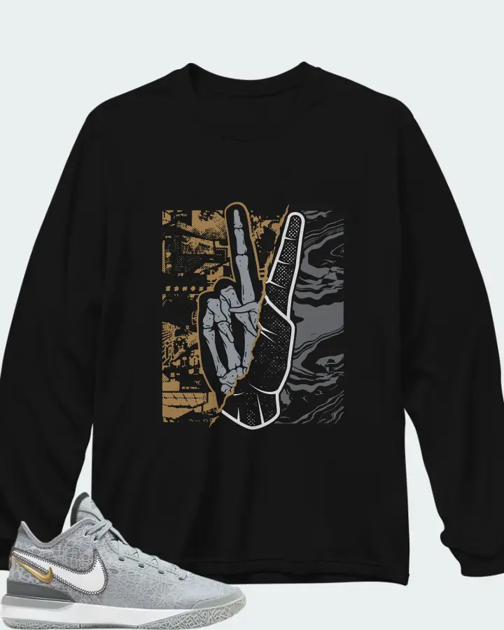 Nike Zoom LeBron NXXT Gen Wolf Grey Metallic Gold Matching Long Sleeve T-Shirt