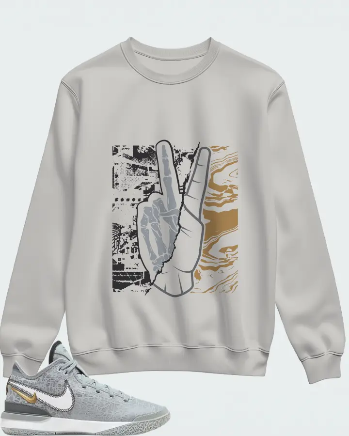 Nike Zoom LeBron NXXT Gen Wolf Grey Metallic Gold Matching Sweatshirt