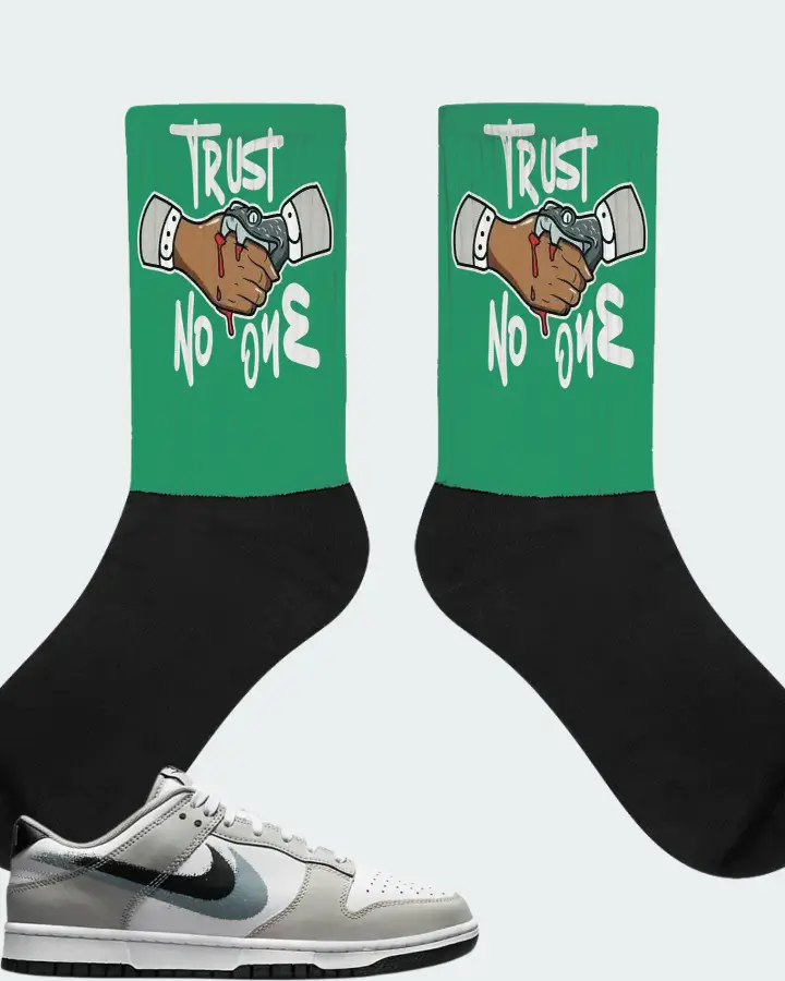 Nike Dunk Low Sneaker Matching Kelly Green Socks - Trust No One