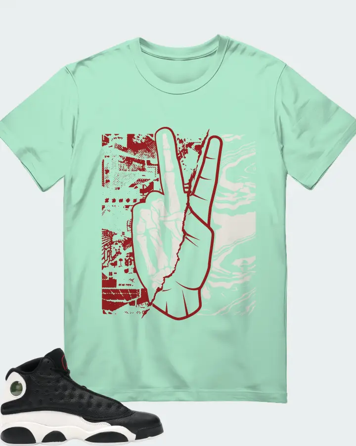 Jordan 13 Retro Sneaker Matching Mint T-Shirt - Peace of mind