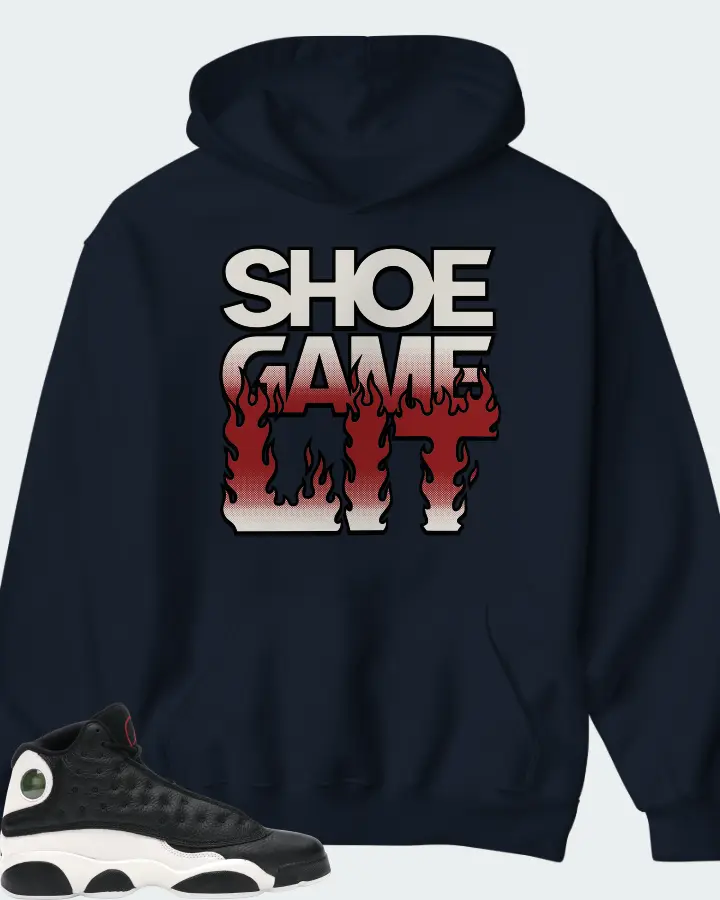Jordan 13 Retro Sneaker Matching Navy Hoodie - Shoe Game Lit Refreshed