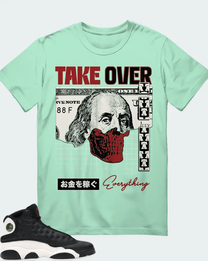Jordan 13 Retro Sneaker Matching Mint T-Shirt - Take Over