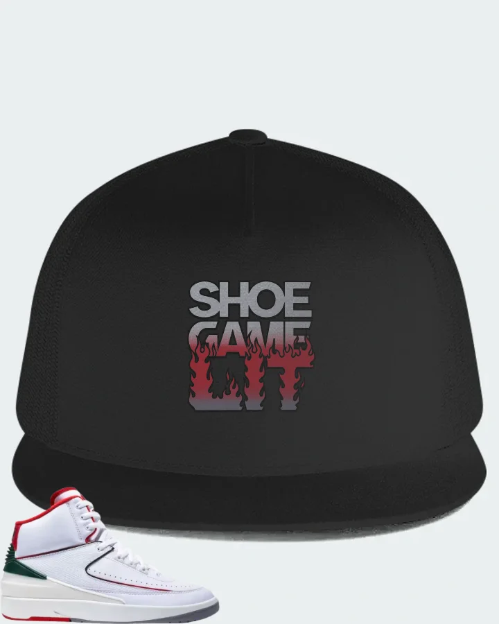 Air Jordan 2 Retro X-Mas Sneaker Matching Black Hat - Shoe Game Lit Refreshed