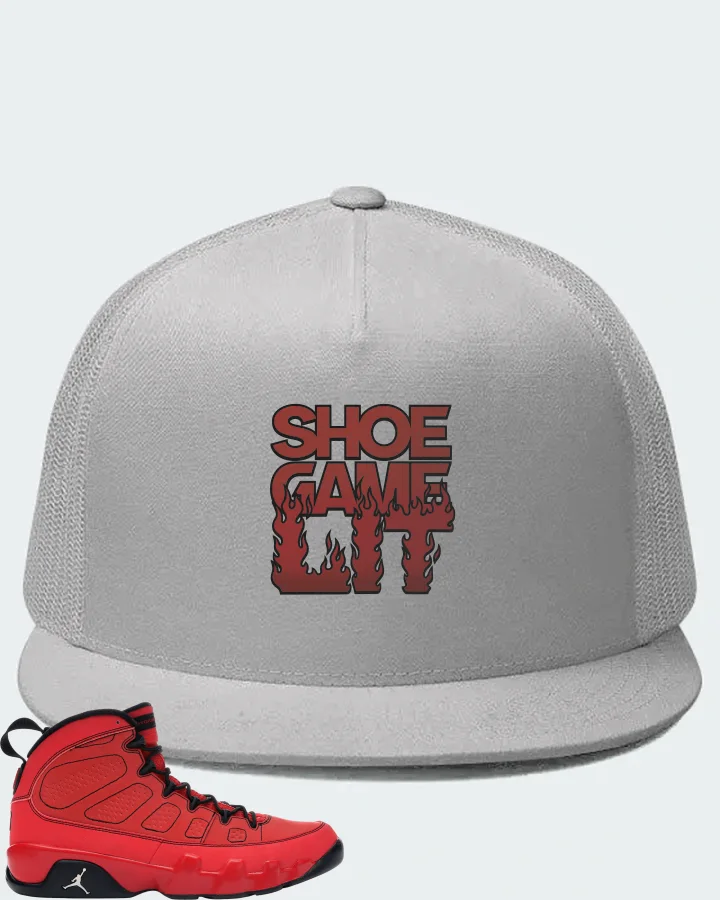 Jordan 9 Retro Sneaker Matching White Hat - Shoe Game Lit Refreshed
