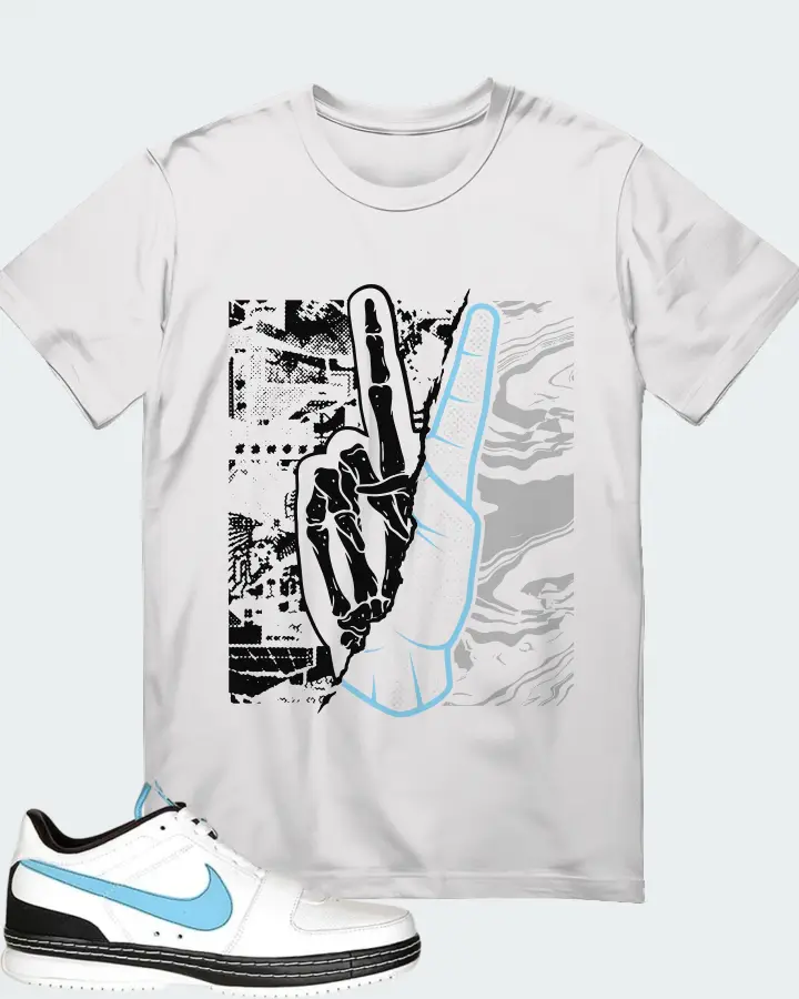 Nike LeBron 6 Low White Baltic Blue Sneaker Matching White T-Shirt - Peace of mind