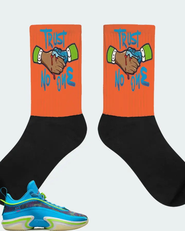 Jordan 36 Low Sneaker Matching Orange Socks - Trust No One