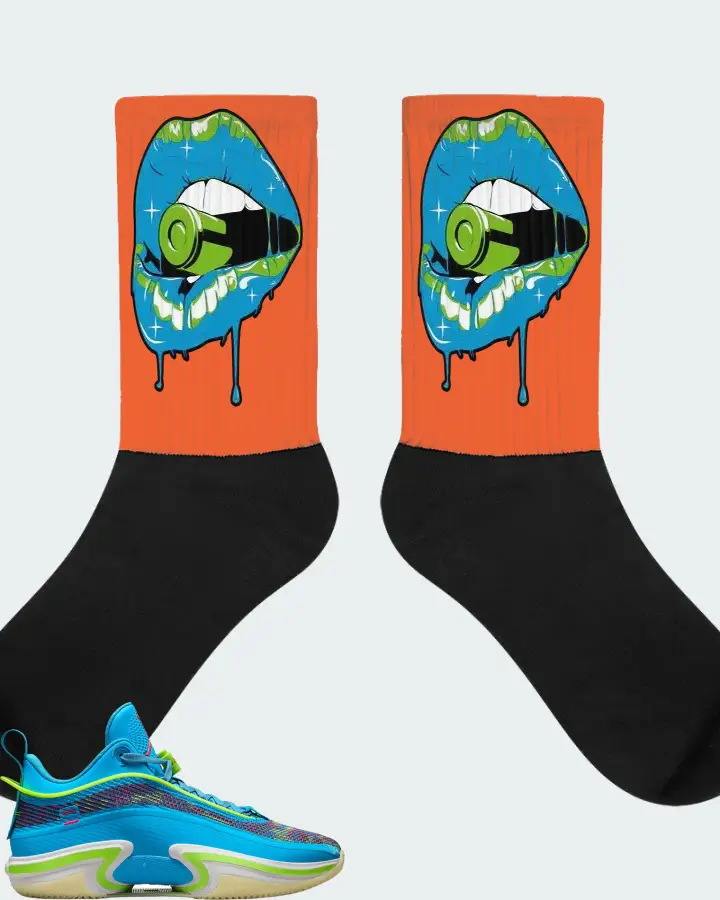 Jordan 36 Low Sneaker Matching Orange Socks - Kiss of Death