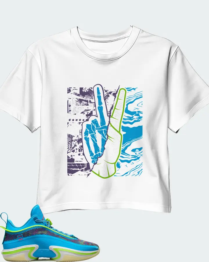 Jordan 36 Low Sneaker Matching White Crop Top - Peace of mind