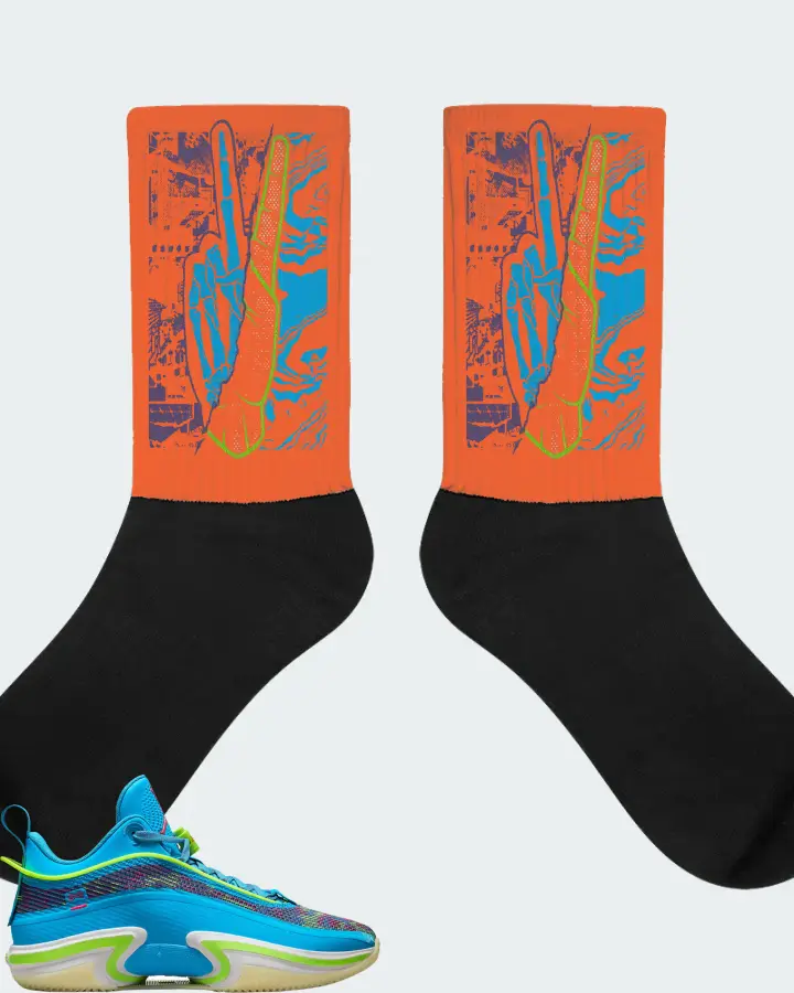 Jordan 36 Low Sneaker Matching Orange Socks - Peace of mind
