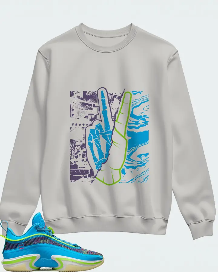 Jordan 36 Low Sneaker Matching Grey Sweatshirt - Peace of mind