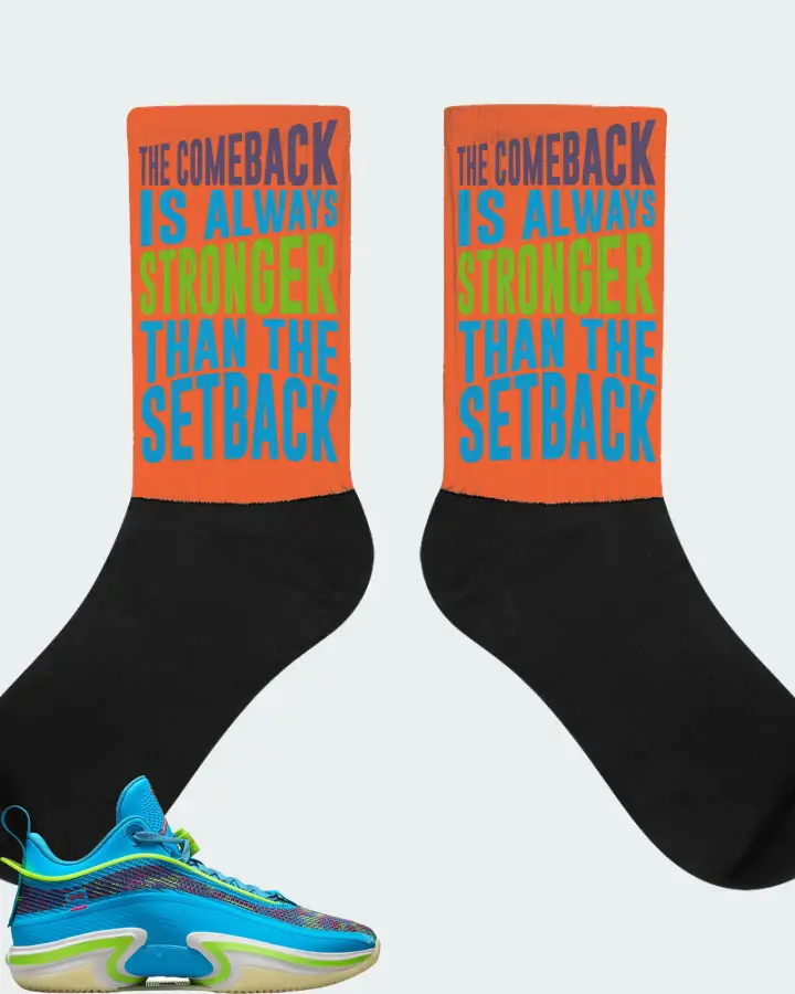 Jordan 36 Low Sneaker Matching Orange Socks - The Comeback