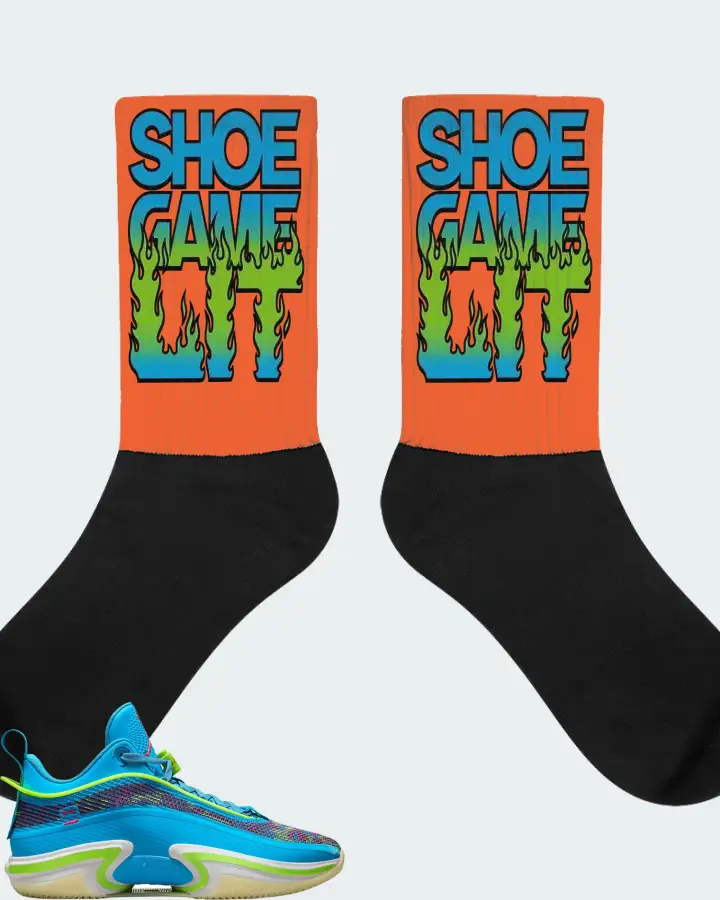 Jordan 36 Low Sneaker Matching Orange Socks - Shoe Game Lit Refreshed