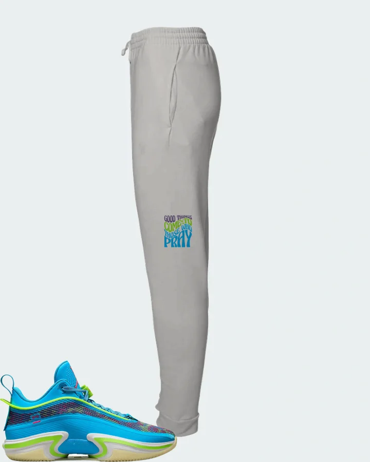Jordan 36 Low Sneaker Matching Grey Joggers - Good Things Come To Those Who Pray