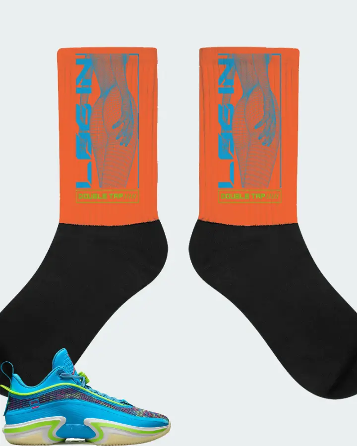 Jordan 36 Low Sneaker Matching Orange Socks (LOGIN) - View 1