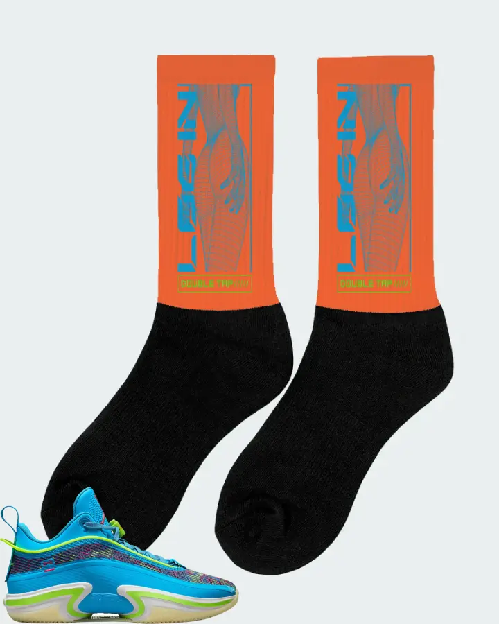 Jordan 36 Low Sneaker Matching Orange Socks (LOGIN) - View 3