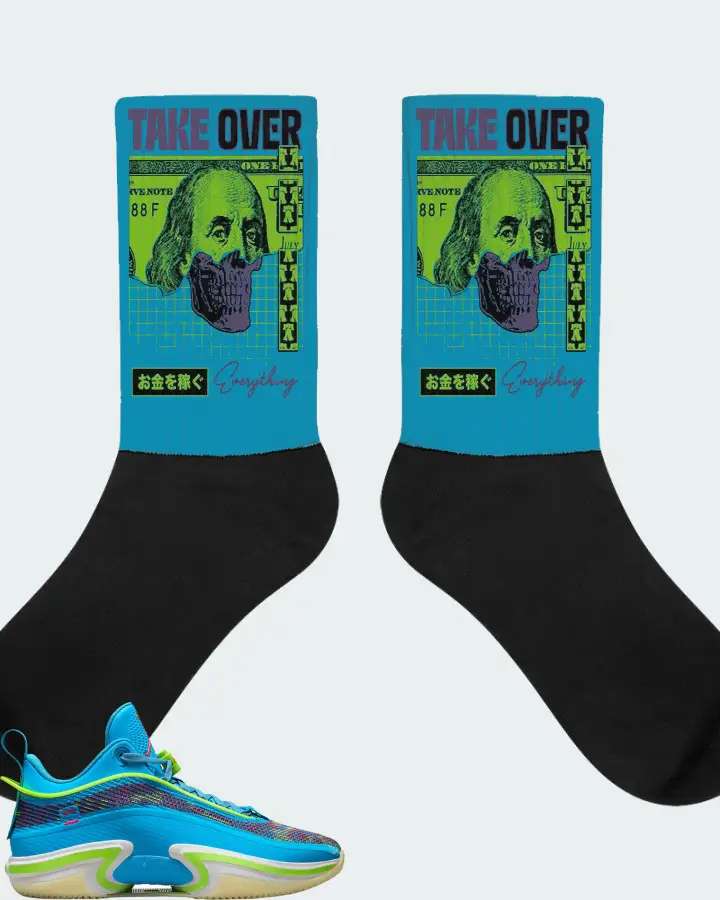 Jordan 36 Low Sneaker Matching Aqua Socks - Take Over