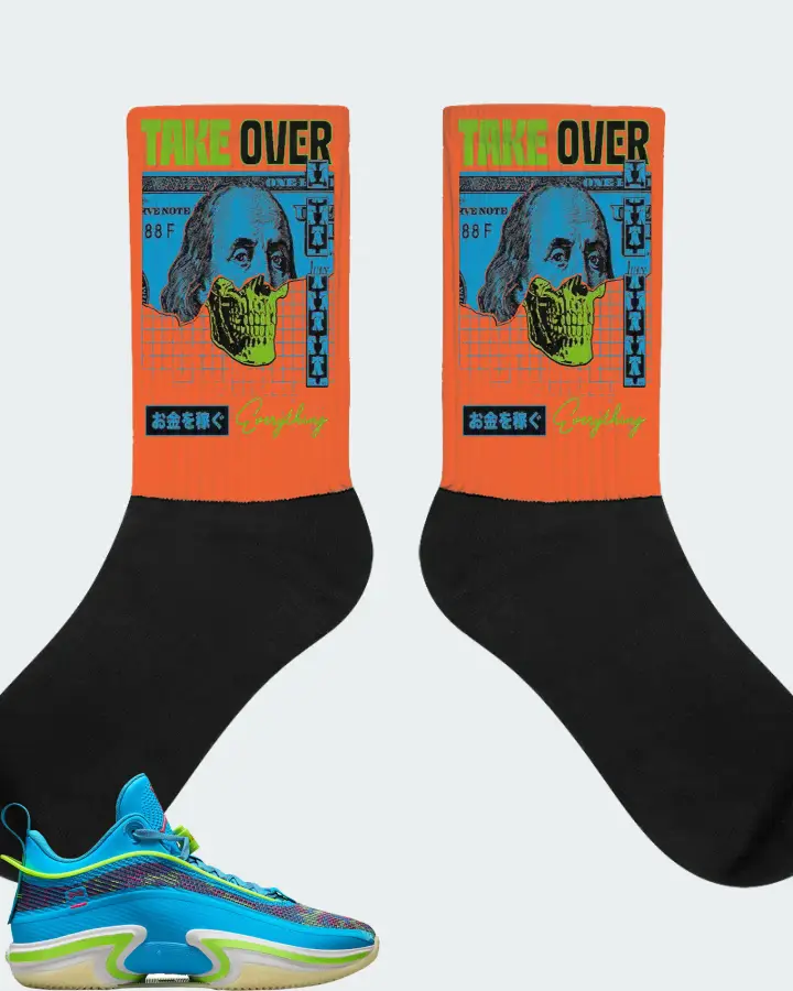 Jordan 36 Low Sneaker Matching Orange Socks - Take Over